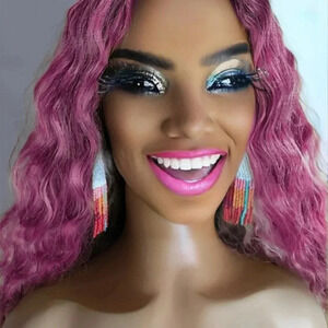 New Women's Long Multicolor Fringe Tassel Beaded Boho White Seed Earrings